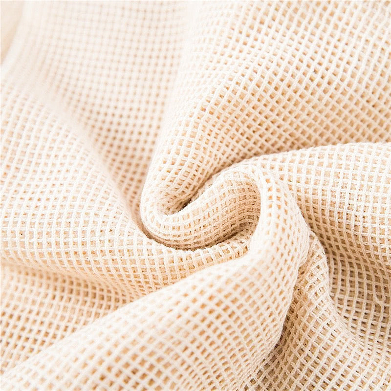 Reusable Organic Cotton Mesh Produce Bag - Zero Waste Plastic Free Groceries - Set of 3-2