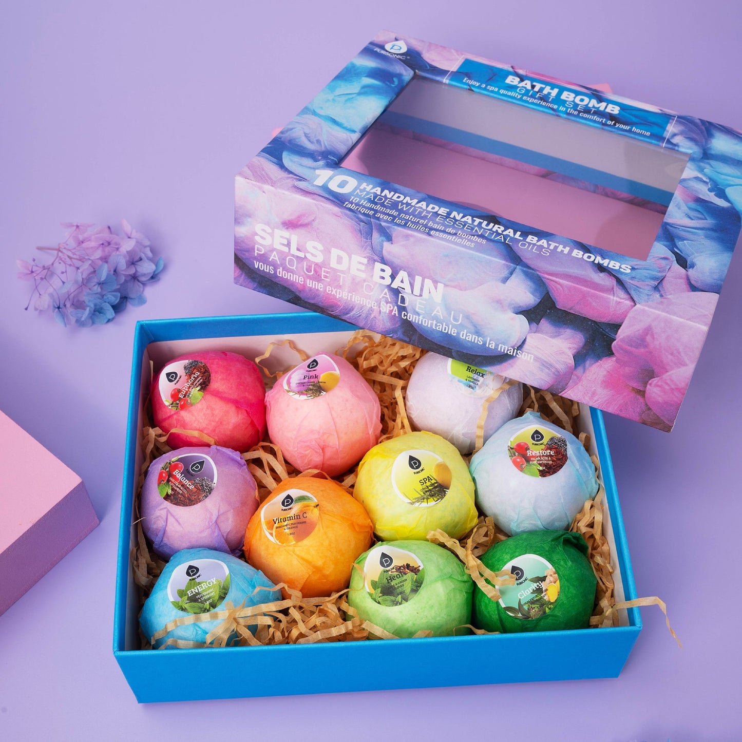 10 Pcs of Handmade, Natural and Organic Bath Bombs